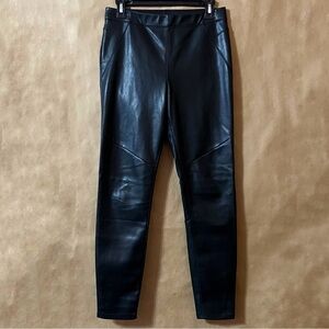 Free People | Faux Leather Vegan Leggings High Rise Pull-On Pants Black Size 27